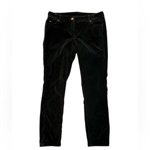 INC International Concepts Women’s Black Velvet Pants 10P Button/Zip Front